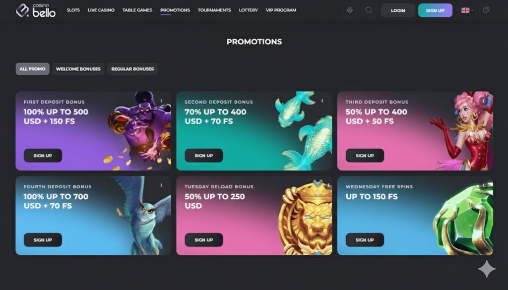 CasinoBello Bonuses
